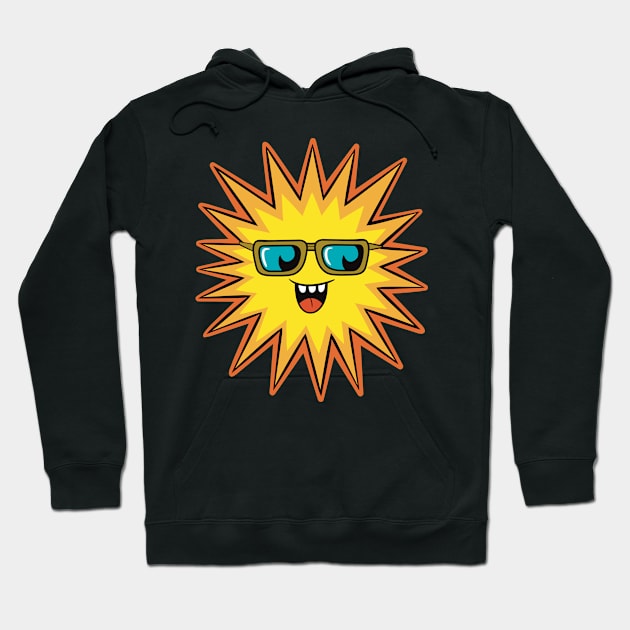 Funny Happy Sun with sunglasses Hoodie by micho2591